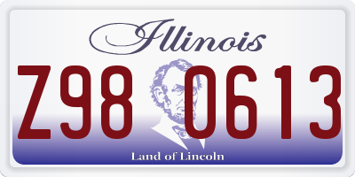 IL license plate Z980613