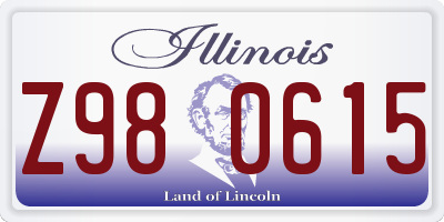 IL license plate Z980615