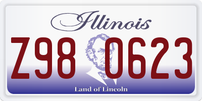 IL license plate Z980623