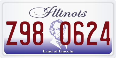 IL license plate Z980624