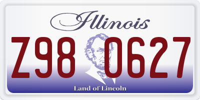 IL license plate Z980627