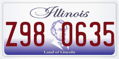 IL license plate Z980635