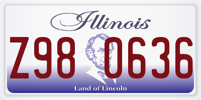 IL license plate Z980636