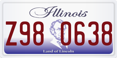 IL license plate Z980638