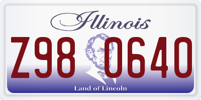 IL license plate Z980640