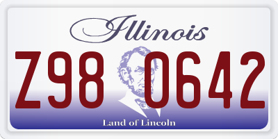 IL license plate Z980642