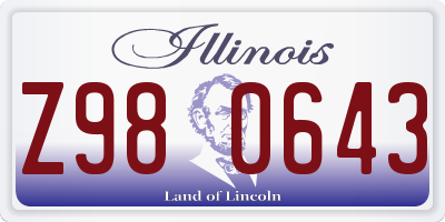 IL license plate Z980643