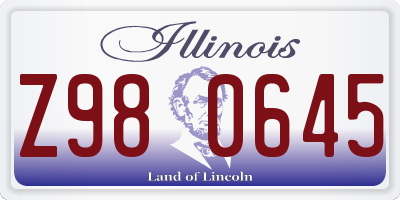 IL license plate Z980645