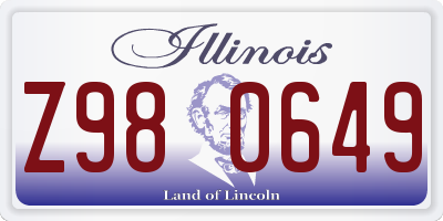IL license plate Z980649