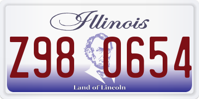 IL license plate Z980654