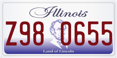 IL license plate Z980655