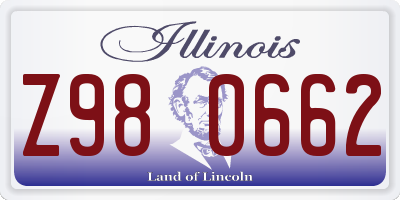 IL license plate Z980662