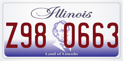 IL license plate Z980663