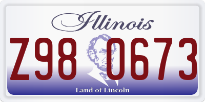 IL license plate Z980673