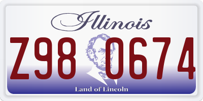 IL license plate Z980674