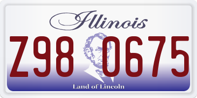 IL license plate Z980675