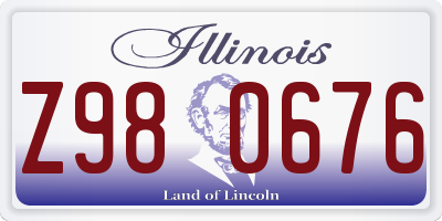 IL license plate Z980676