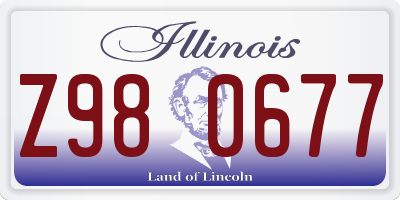 IL license plate Z980677