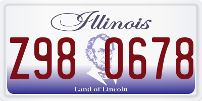 IL license plate Z980678