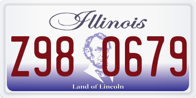 IL license plate Z980679