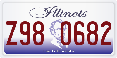 IL license plate Z980682