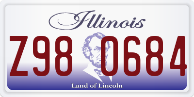 IL license plate Z980684