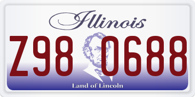 IL license plate Z980688
