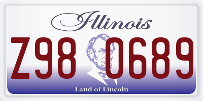 IL license plate Z980689