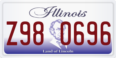 IL license plate Z980696