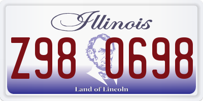 IL license plate Z980698