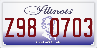 IL license plate Z980703