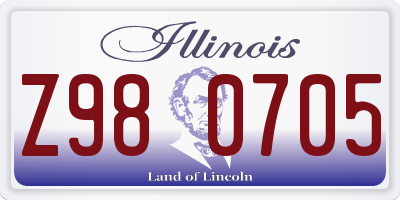 IL license plate Z980705
