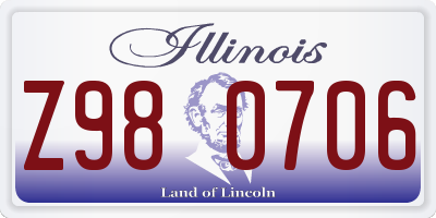 IL license plate Z980706
