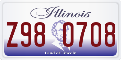 IL license plate Z980708