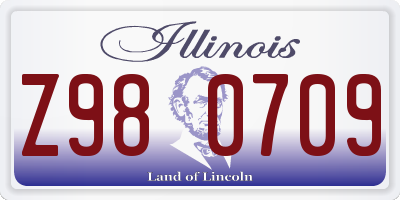 IL license plate Z980709