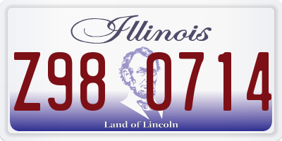 IL license plate Z980714