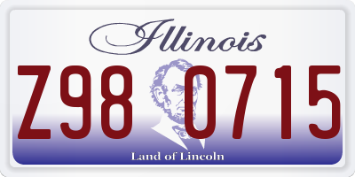 IL license plate Z980715