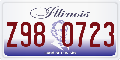 IL license plate Z980723