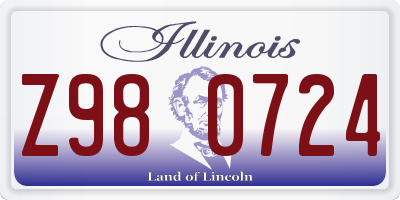 IL license plate Z980724