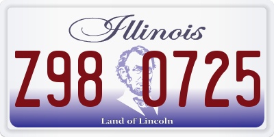 IL license plate Z980725