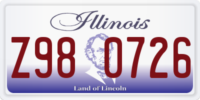 IL license plate Z980726
