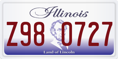 IL license plate Z980727