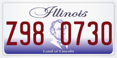 IL license plate Z980730