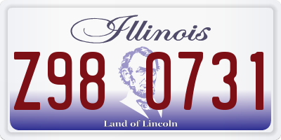 IL license plate Z980731