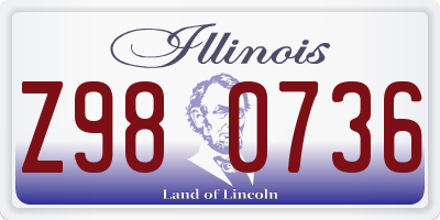 IL license plate Z980736