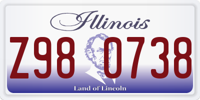 IL license plate Z980738
