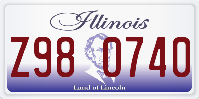 IL license plate Z980740