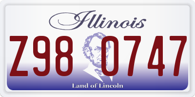 IL license plate Z980747