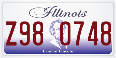 IL license plate Z980748