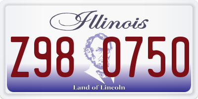 IL license plate Z980750